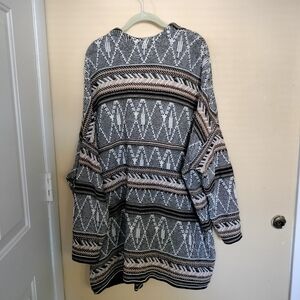 Old Navy Open Front cardigan sweater cream brown XXL southwestern Office Travel